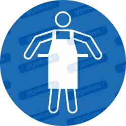  Kötény viselése kötelező piktogram matrica ISO 7010 M026 : Tábla-matrica mérete - 100 x 100 mm, Tábla-matrica típusa - matrica