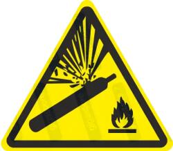 gigastore Nyomás alatt lévő tartály veszélye piktogram matrica ISO 7010 W029 : Tábla-matrica mérete - 100 x 87 mm, Tábla-matrica típusa - matrica