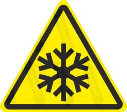  Alacsony hőmérséklet veszélye piktogram matrica W010 : Tábla-matrica mérete - 200 x 175 mm, Tábla-matrica típusa - matrica