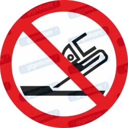  Vágókoronggal csiszolni tilos piktogram matrica ISO 7010 P032 : Tábla-matrica mérete - 200 x 200 mm, Tábla-matrica típusa - matrica