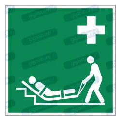  Evakuációs matrac piktogram matrica E067 : Tábla-matrica mérete - 50 x 50 mm (4db), Tábla-matrica típusa - matrica