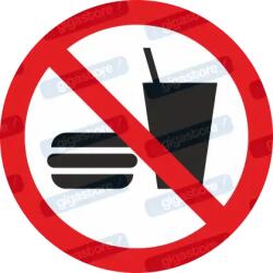  Étel ital - enni inni tilos piktogram matrica ISO 7010 P022 : Tábla-matrica mérete - 100 x 100 mm, Tábla-matrica típusa - matrica