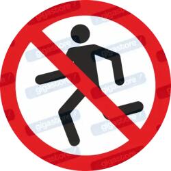  Futni tilos piktogram matrica ISO 7010 P048 : Tábla-matrica mérete - 150 x 150 mm, Tábla-matrica típusa - matrica