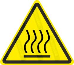  Forró tárgy vagy felület veszélye piktogram matrica : Tábla-matrica mérete - 50 x 44 mm (4db), Tábla-matrica típusa - matrica