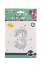 Fundrag fóliás lufi 40in, ezüst-3