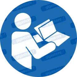 Olvasson használati utasítást piktogram matrica ISO 7010 M002 : Tábla-matrica mérete - 100 x 100 mm, Tábla-matrica típusa - matrica