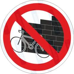  Kerékpárt falhoz támasztani tilos piktogram matrica : Tábla-matrica mérete - 200 x 200 mm, Tábla-matrica típusa - matrica