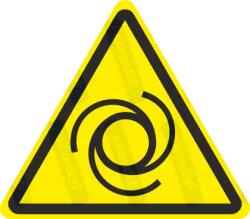  Automatikus - Távvezérelt eszköz veszélye piktogram matrica ISO 7010 W018 : Tábla-matrica mérete - 100 x 87 mm, Tábla-matrica típusa - matrica