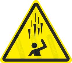  Jégcsap esés veszélye piktogram matrica ISO 7010 W039 : Tábla-matrica mérete - 50 x 44 mm (4db), Tábla-matrica típusa - matrica