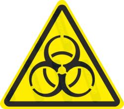  Biológiai veszély piktogram matrica W009 : Tábla-matrica mérete - 50 x 44 mm (4db), Tábla-matrica típusa - matrica