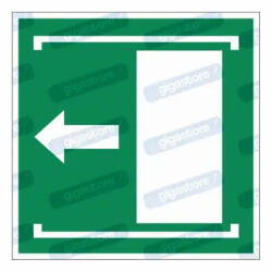  Ajtó balra csúszva nyílik piktogram matrica E034 : Tábla-matrica mérete - 50 x 50 mm (4db), Tábla-matrica típusa - matrica