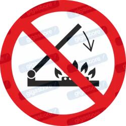 Égés közben a fedelet lezárni tilos piktogram matrica ISO 7010 P073 : Tábla-matrica mérete - 50 x 50 mm (4db), Tábla-matrica típusa - matrica