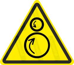  Ellentétes irányba forgás veszélye piktogram matrica W025 : Tábla-matrica mérete - 200 x 175 mm, Tábla-matrica típusa - matrica