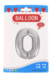  Fóliás lufi szám Ante 16 inch ezüst - 0