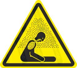  Toxikus levegő veszélye piktogram matrica ISO 7010 W041 : Tábla-matrica mérete - 200 x 175 mm, Tábla-matrica típusa - matrica