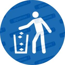  Használja a szemetest piktogram matrica ISO 7010 M030 : Tábla-matrica mérete - 200 x 200 mm, Tábla-matrica típusa - matrica