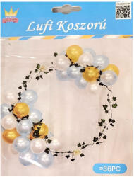  Lufi koszorú kék-arany zöld levelekkel