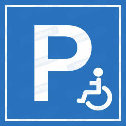  Mozgáskorlátozott parkoló tábla matrica : Tábla-matrica mérete - 350 x 500 mm, Tábla-matrica típusa - 3mm pvc tábla