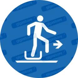  Kiszállás jobbra piktogram matrica ISO 7010 M051 : Tábla-matrica mérete - 200 x 200 mm, Tábla-matrica típusa - matrica