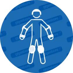  Védőfelszerelés viselése kötelező piktogram matrica ISO 7010 M049 : Tábla-matrica mérete - 100 x 100 mm, Tábla-matrica típusa - matrica