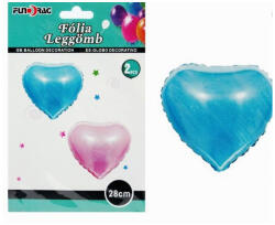  Fólia lufi szív kék 28cm