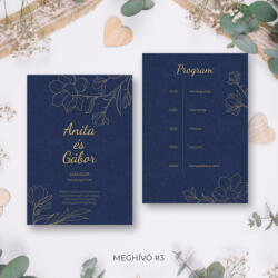  2 oldalas esküvői meghívó - Sablon 3