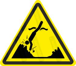  Víz alatti objektumok veszélye piktogram matrica W049 : Tábla-matrica mérete - 50 x 44 mm (4db), Tábla-matrica típusa - matrica