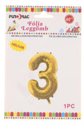 Fundrag fóliás szám lufi 40in, arany-3