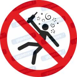  Ittas állapotban tilos piktogram matrica P043 : Tábla-matrica mérete - 50 x 50 mm (4db), Tábla-matrica típusa - matrica