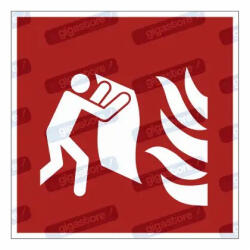  Tűztakaró piktogram matrica F016 : Tábla-matrica mérete - 200 x 200 mm, Tábla-matrica típusa - matrica