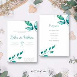  2 oldalas esküvői meghívó - Sablon 8