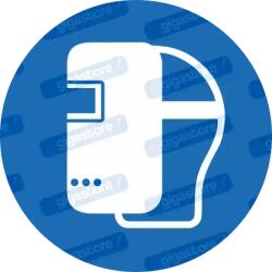  Viseljen hegesztőpajzsot piktogram matrica ISO 7010 M019 : Tábla-matrica mérete - 100 x 100 mm, Tábla-matrica típusa - matrica