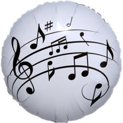  Lufi fóliás 17inch 43cm hangjegyek