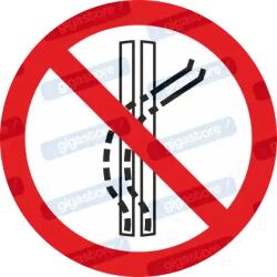  Nyomvonalat elhagyni tilos piktogram matrica ISO 7010 P037 : Tábla-matrica mérete - 150 x 150 mm, Tábla-matrica típusa - matrica