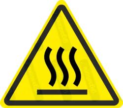  Forró tárgy vagy felület veszélye piktogram matrica ISO 7010 W017 : Tábla-matrica mérete - 50 x 44 mm (4db), Tábla-matrica típusa - matrica