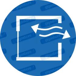  Folyamatos légmozgás kötelező piktogram matrica M057 : Tábla-matrica mérete - 50 x 50 mm (4db), Tábla-matrica típusa - matrica