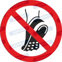  Fémszegecses cipő tilos piktogram matrica ISO 7010 P035 : Tábla-matrica mérete - 100 x 100 mm, Tábla-matrica típusa - matrica