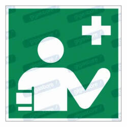  Elsősegélynyújtó személy piktogram matrica E064 : Tábla-matrica mérete - 50 x 50 mm (4db), Tábla-matrica típusa - matrica