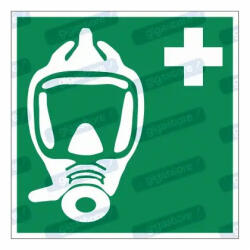  Vészhelyzeti légzőeszköz piktogram matrica E029 : Tábla-matrica mérete - 150 x 150 mm, Tábla-matrica típusa - matrica