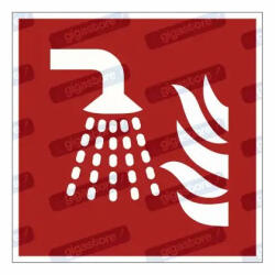  Vízköddel oltó egység piktogram matrica F011 : Tábla-matrica mérete - 200 x 200 mm, Tábla-matrica típusa - matrica