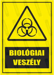 Biológiai veszély ISO piktogram+felirat tábla matrica : Tábla-matrica mérete - A3 / 297 x 420 mm, Tábla-matrica típusa - 3mm pvc tábla