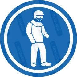  Védőruha viselése kötelező piktogram matrica : Tábla-matrica mérete - 200 x 200 mm, Tábla-matrica típusa - matrica