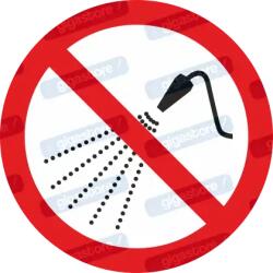  Locsolni - öntözni tilos piktogram matrica ISO 7010 P016 : Tábla-matrica mérete - 100 x 100 mm, Tábla-matrica típusa - matrica