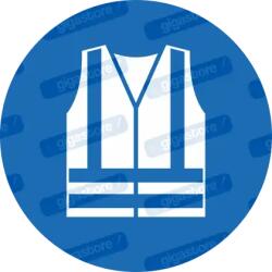  Viseljen láthatósági mellényt piktogram matrica ISO 7010 M015 : Tábla-matrica mérete - 200 x 200 mm, Tábla-matrica típusa - matrica