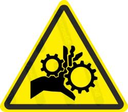  Mozgó alkatrész veszélye piktogram matrica ISO 7010 W089 : Tábla-matrica mérete - 150 x 131 mm, Tábla-matrica típusa - matrica