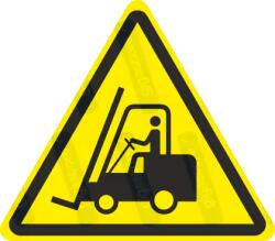 Targonca - Munkagép veszélye piktogram matrica W014 : Tábla-matrica mérete - 50 x 44 mm (4db), Tábla-matrica típusa - matrica