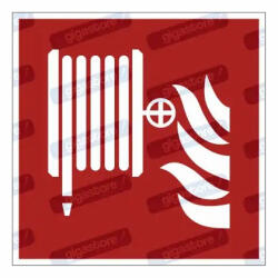 Tűzoltó tömlő piktogram matrica F002 : Tábla-matrica mérete - 100 x 100 mm, Tábla-matrica típusa - matrica