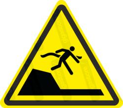  Hirtelen mélyülés veszélye piktogram matrica ISO 7010 W050 : Tábla-matrica mérete - 100 x 87 mm, Tábla-matrica típusa - matrica