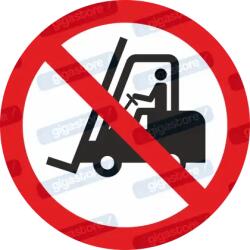  Szállítóeszközzel - Munkagéppel behajtani tilos piktogram matrica ISO 7010 P006 : Tábla-matrica mérete - 200 x 200 mm, Tábla-matrica típusa - matrica