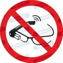  Okosszemüveg használata tilos piktogram matrica P044 : Tábla-matrica mérete - 200 x 200 mm, Tábla-matrica típusa - matrica